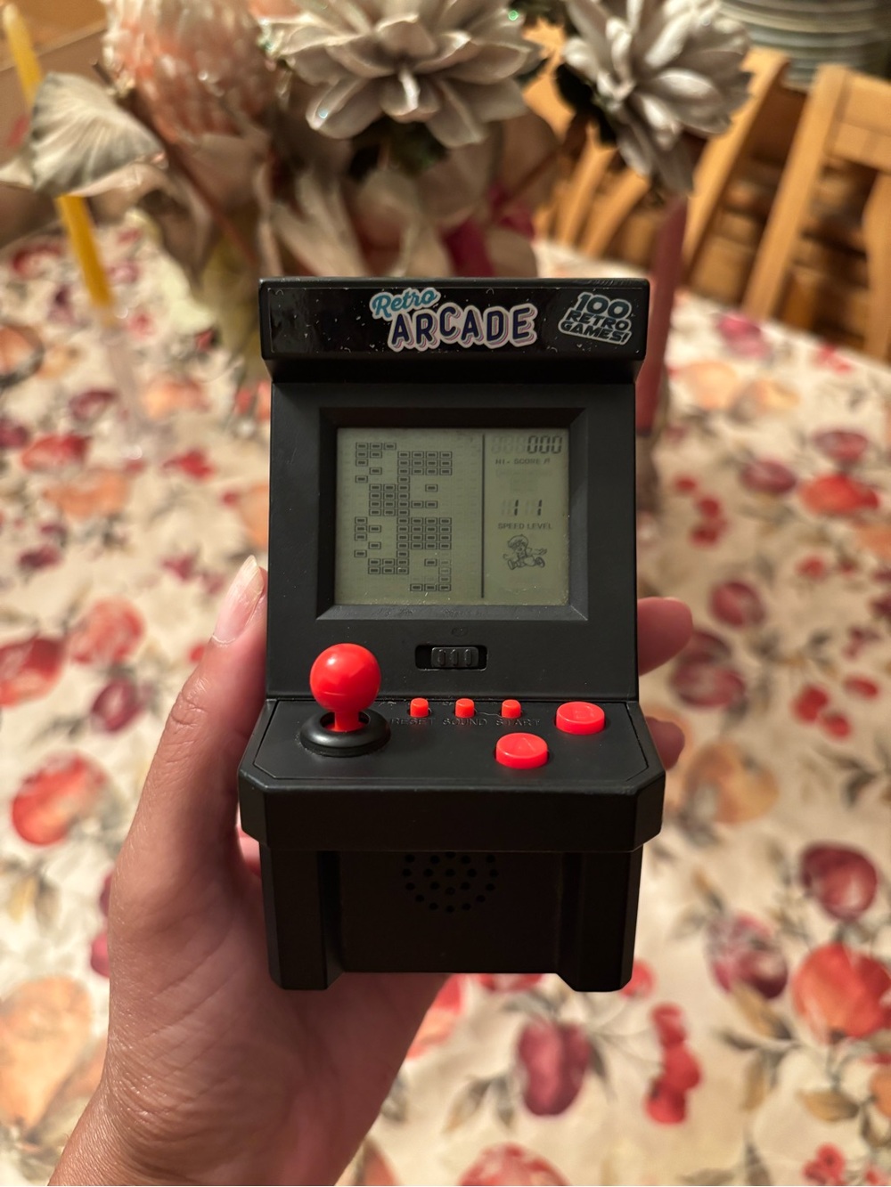 Retro Arcade Portable Mini Game Console - Black and Red